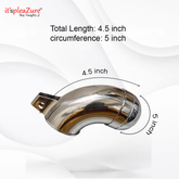 Metallic product with measurements on a white background, featuring the brand 'it's Pleazure'.